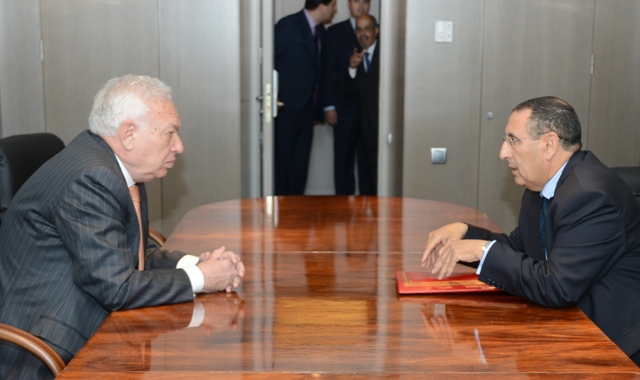 Margallo junto al ministro marroquí en Madrid. / MAEC