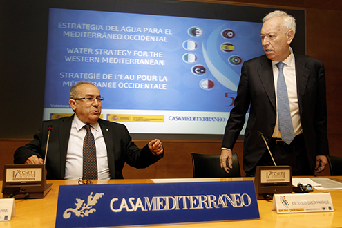 Ramtane Lamamra y José Manuel García-Margallo, en el Centro de Turismo de Valencia, donde han inaugurado el seminario sobre el agua. / MAEC